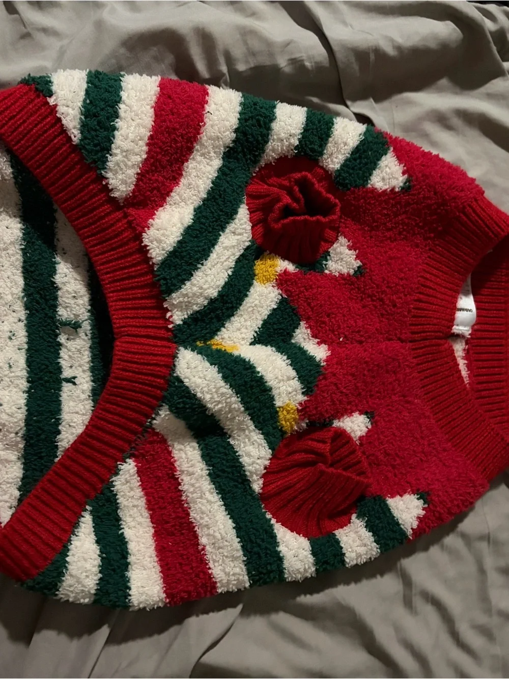 Old Navy Red, Green & White Elf Stripe Holiday DOG/ Animal Sweater
